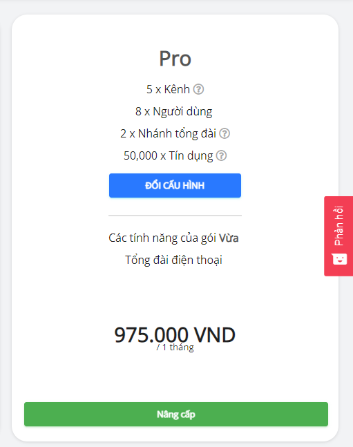 Chọn Đổi cấu hình